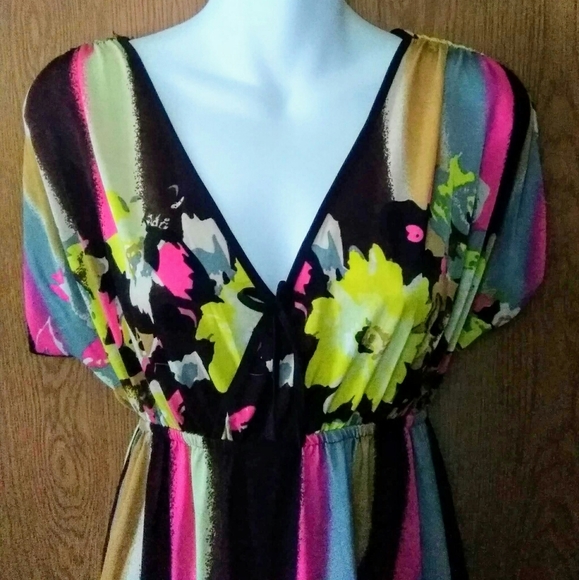 🌸 Multi Colored Floral Maxi Dress Large - Picture 2 of 5